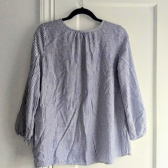 Old Navy Blue Striped Embroidered Floral Tassle - Picture 3 of 8